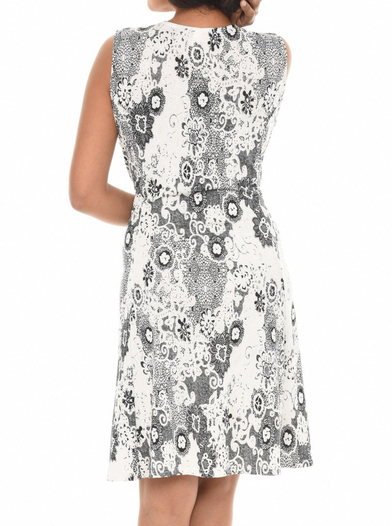 Abstract Print Front Zip Dress - Shoreline Wear, Inc.