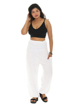 White & Black High-Waisted Pants - Shoreline Wear, Inc.