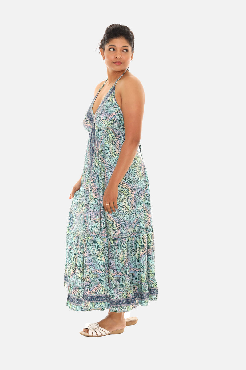 Printed Halter Dress for Women
