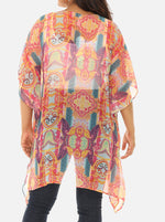 Women's Caftan Poncho Cover up V neck Top Lace up