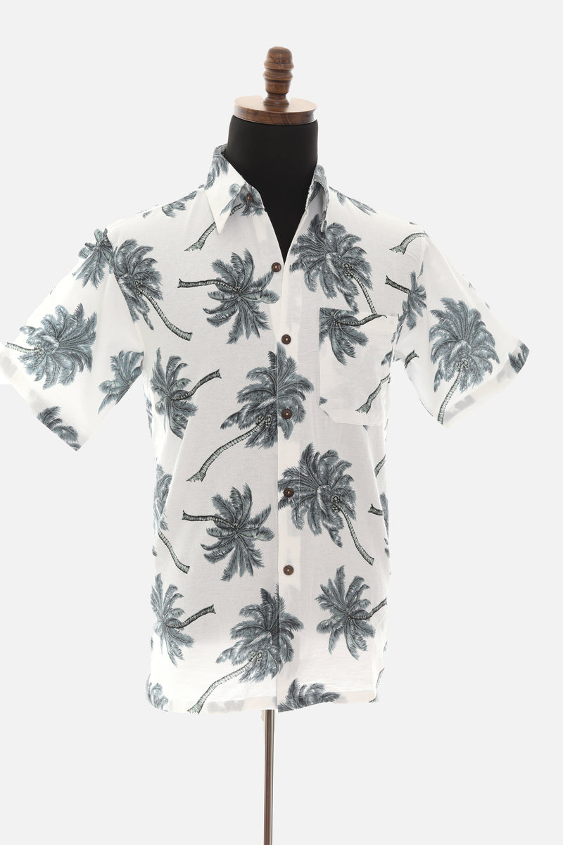 Men's Thailand Fine Cotton Palm Tree Print Shirt