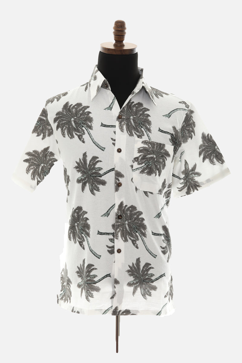 Men's Thailand Fine Cotton Palm Tree Print Shirt