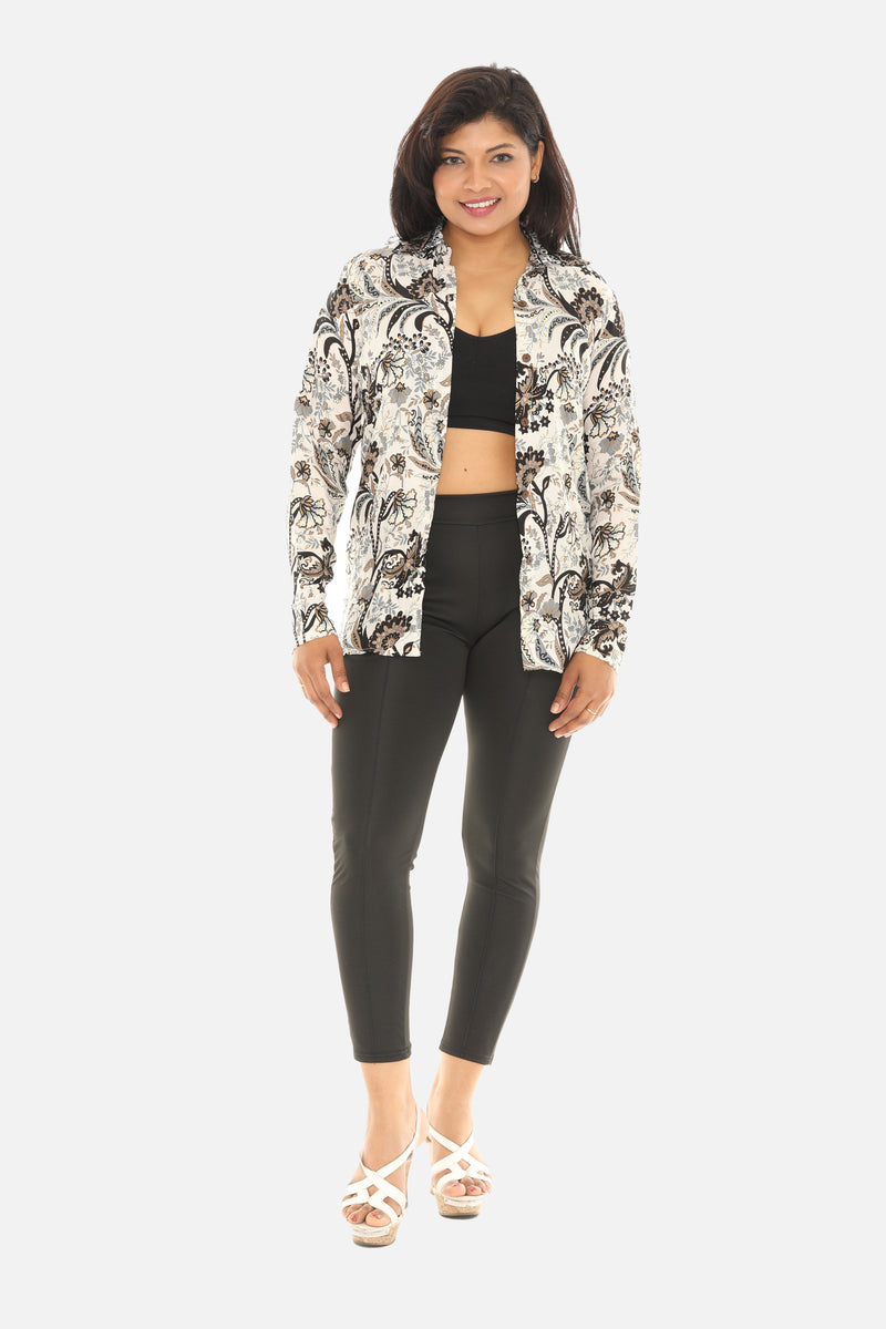 Printed Women's Button-Down Shirt for Effortless Style Shoreline