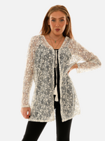 Lace Floral Pattern Open Front Cardigan