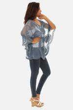 Mesh Tunic with Floral Pattern