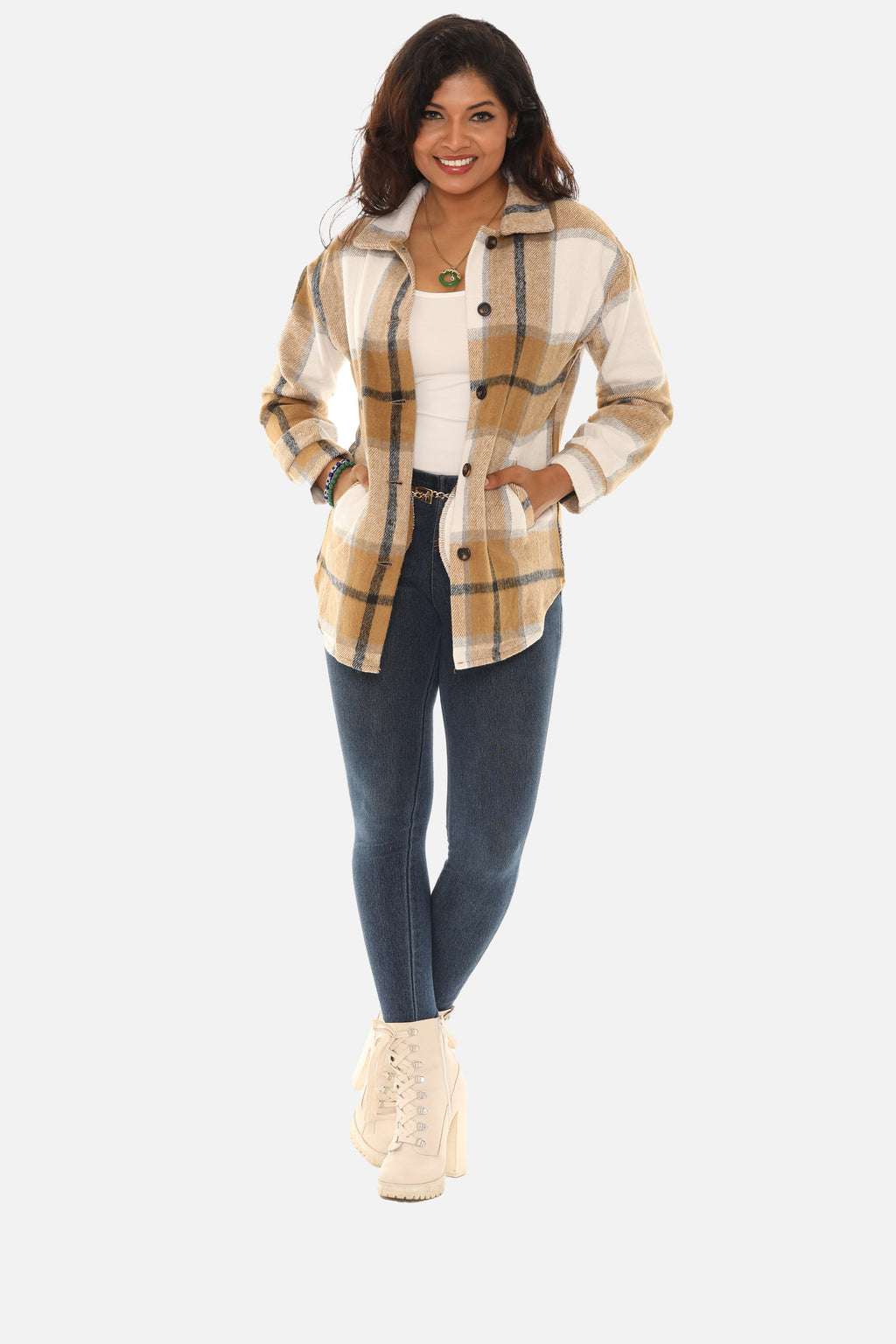 Classic Plaid Shacket for Women