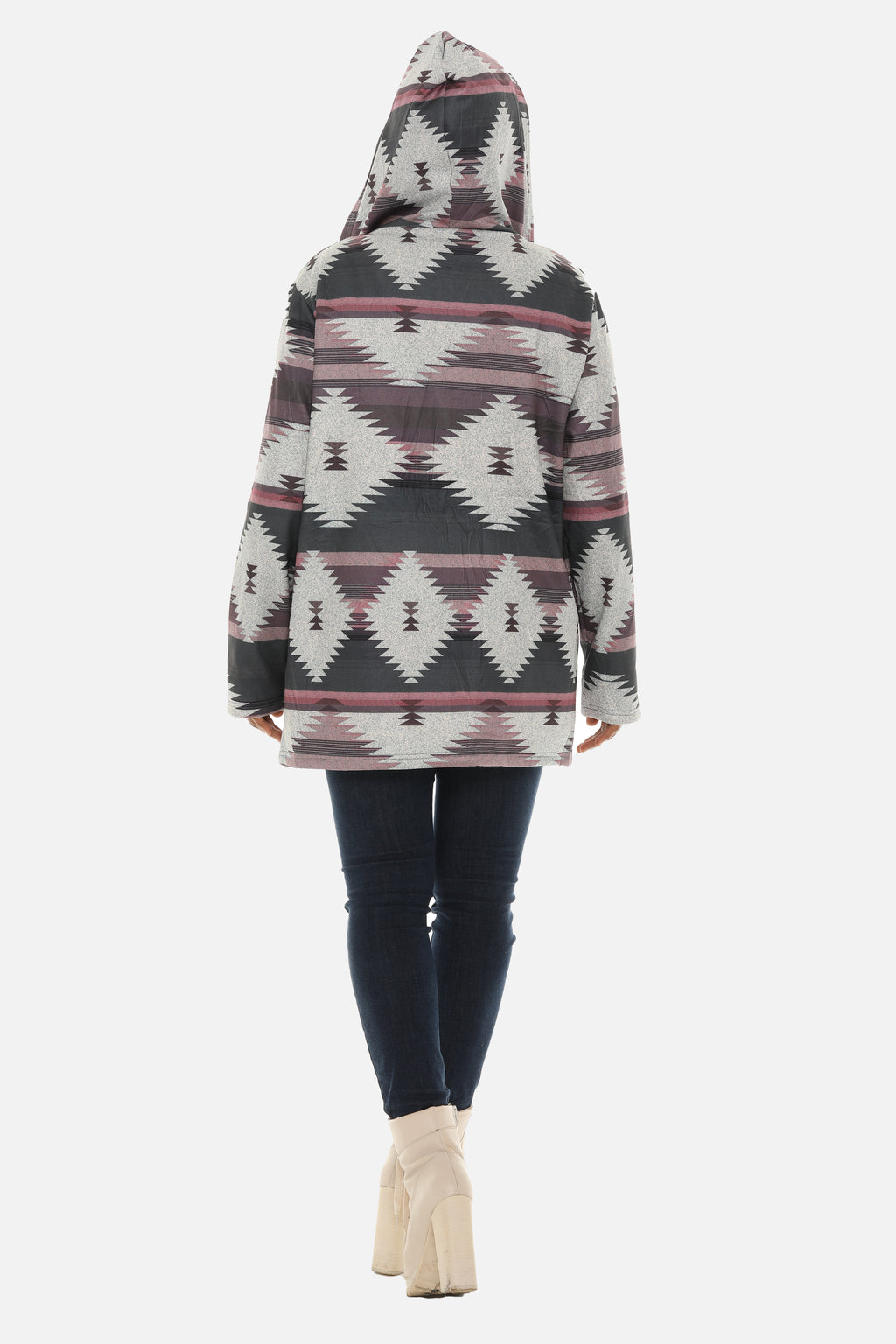 Women's Aztec Print Zipper Jacket