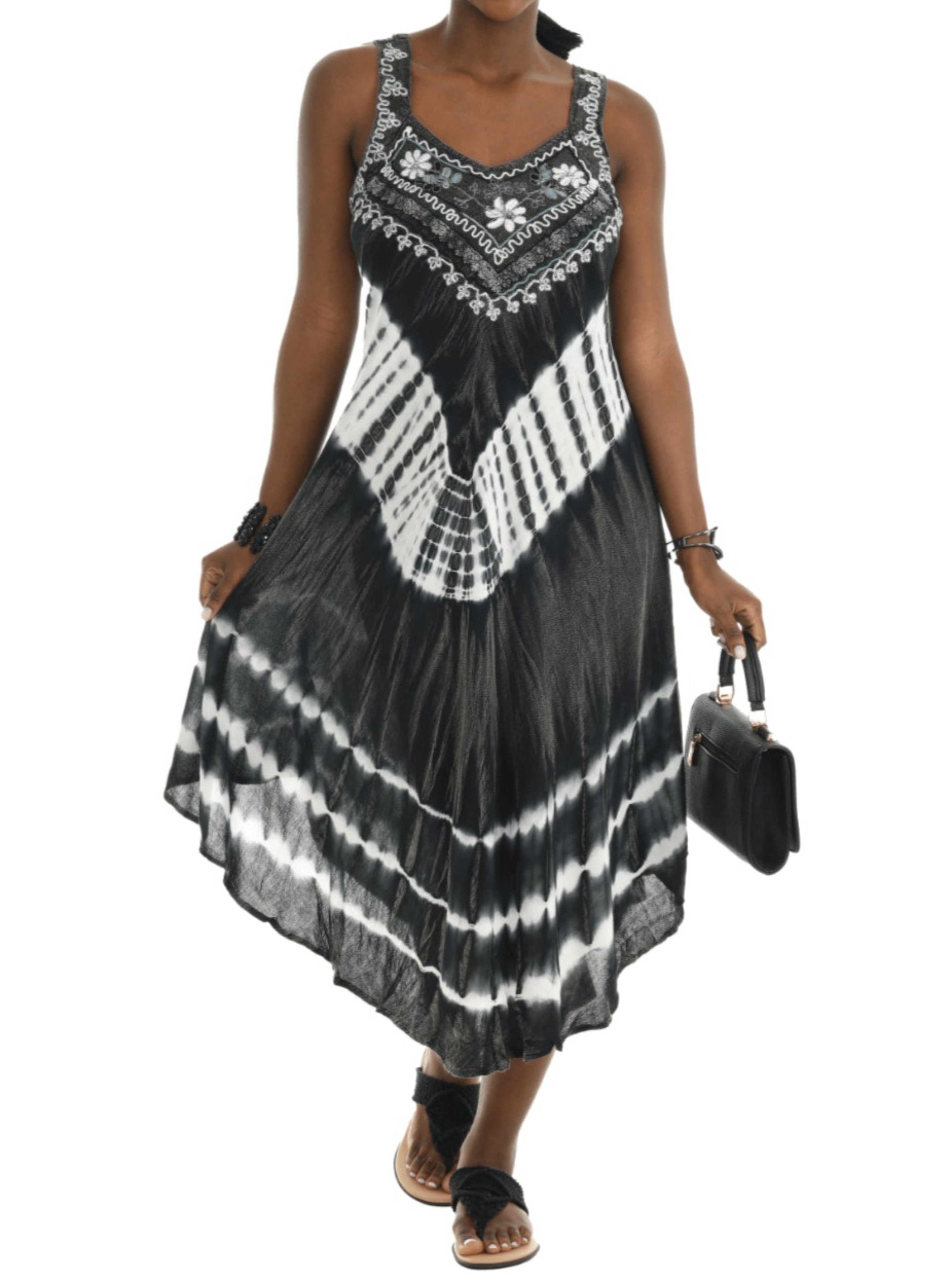 Urbann Vibe Boho Tie Dye Sleeveless Vacation Dress For Women Breezy Flattering Fit main image 0