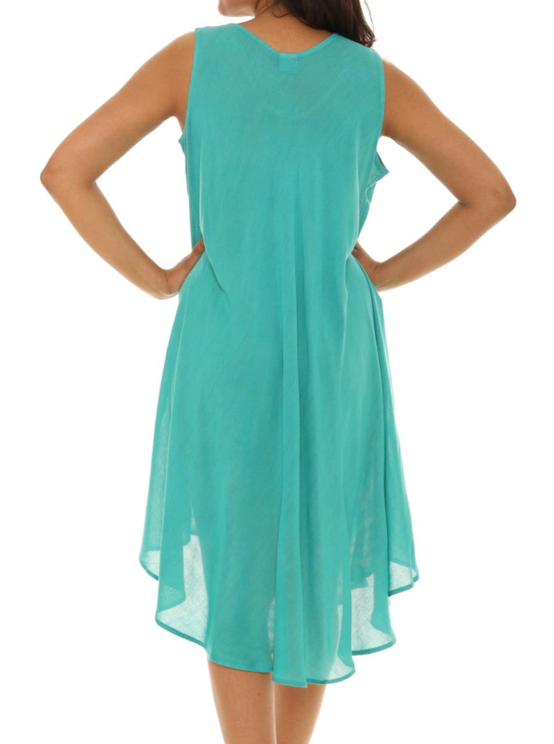 Tropical Print sleeveless dresses