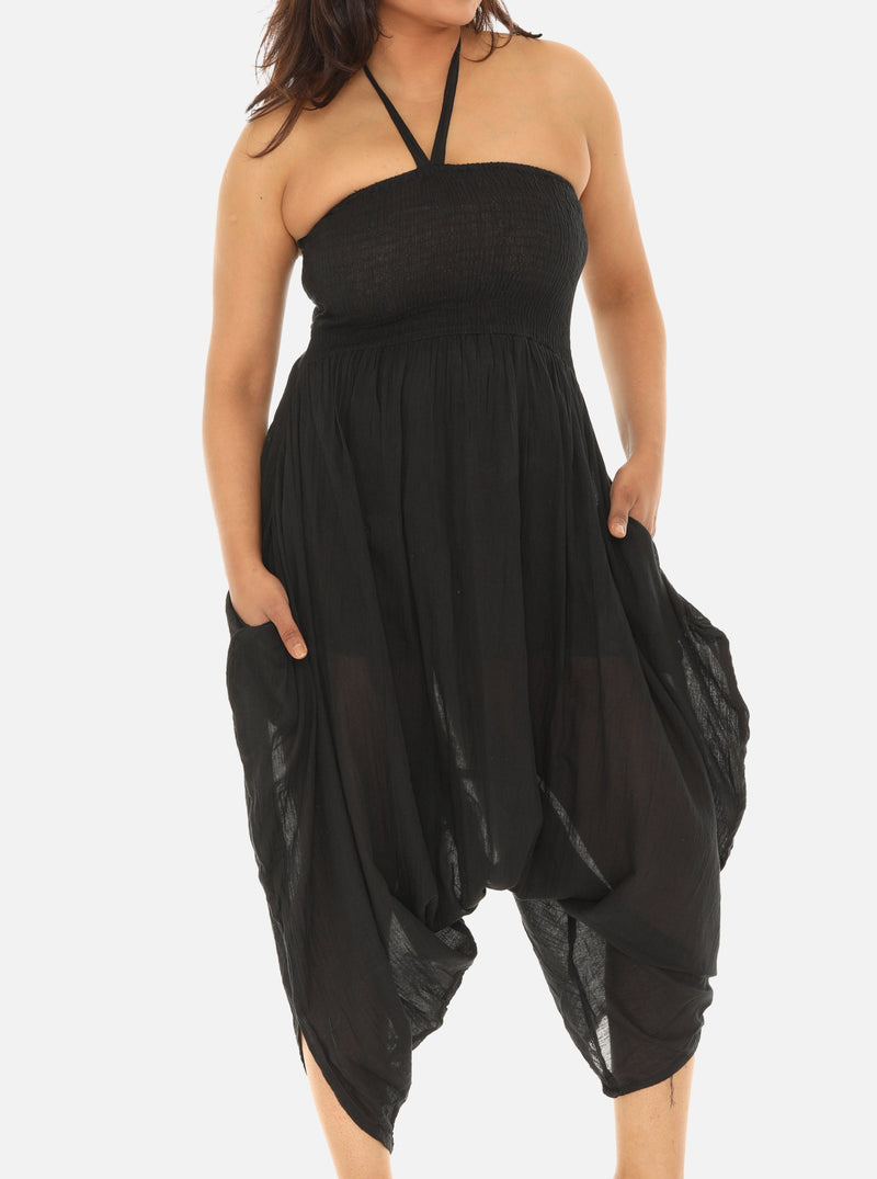 Women Smoked Bodice Cotton Jumpsuit