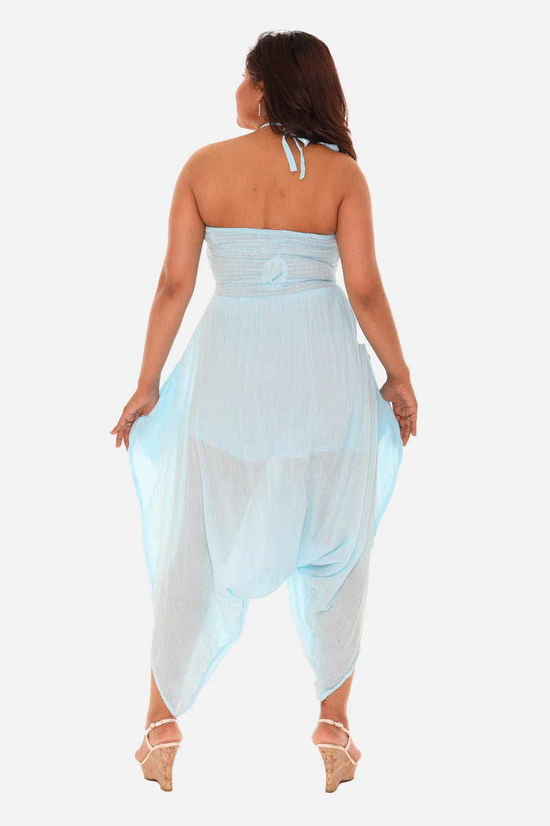 Women Smoked Bodice Cotton Jumpsuit