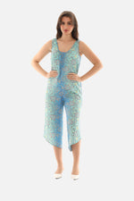 Printed Capri Wide Leg Jumpsuit