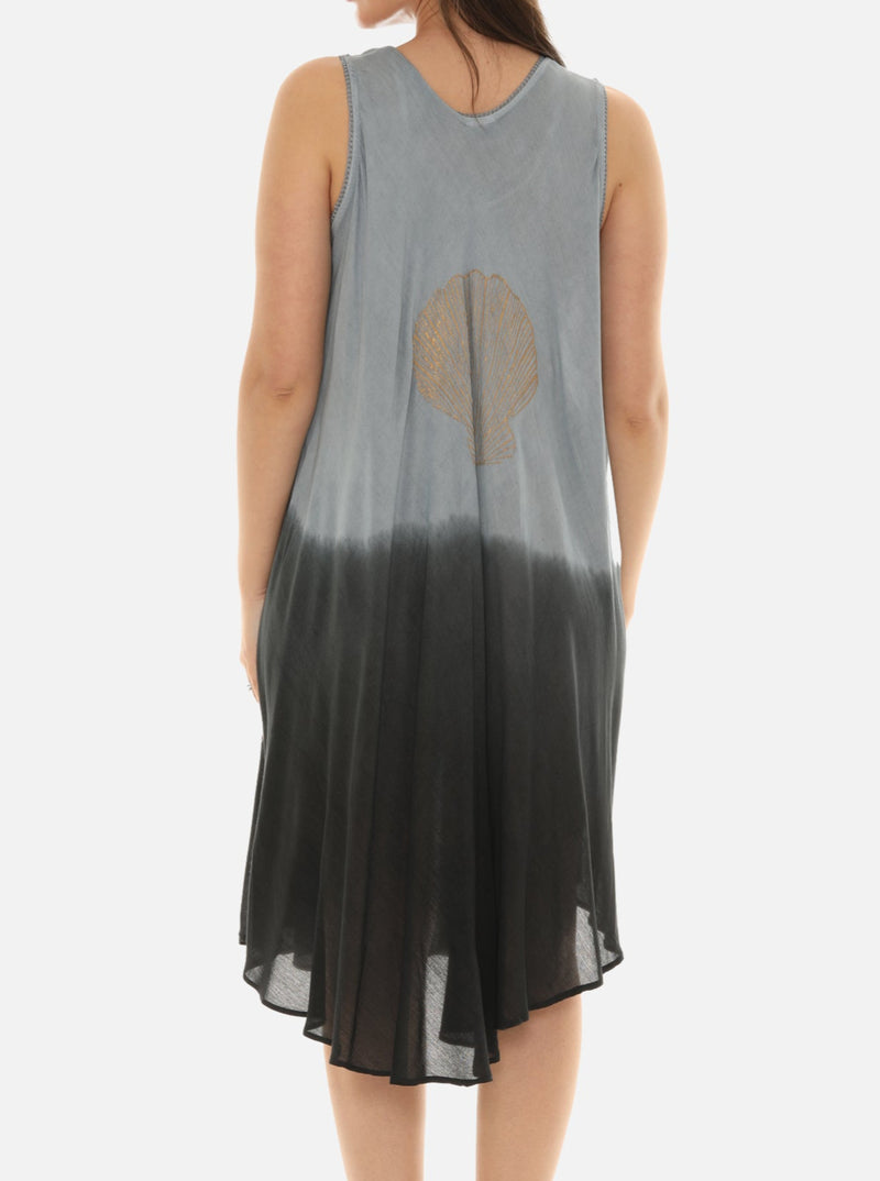 Sea Shell Print on Rayon Women's Midi Dress