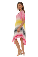 Tie dye short sleeves dresses