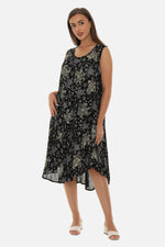 Women Rayon Midi Turtle Print Dress