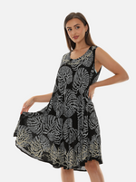 Women Rayon Midi Seashell Print Dress