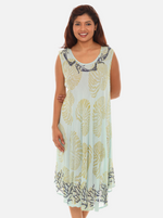 Women Rayon Midi Seashell Print Dress