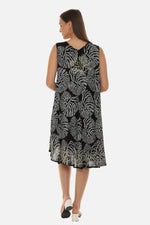 Women Rayon Midi Seashell Print Dress