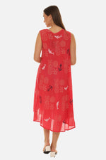 Women Rayon Midi Anchor And Dolphin Print Dress