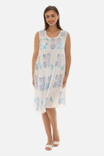 Women Rayon Midi Anchor And Dolphin Print Dress