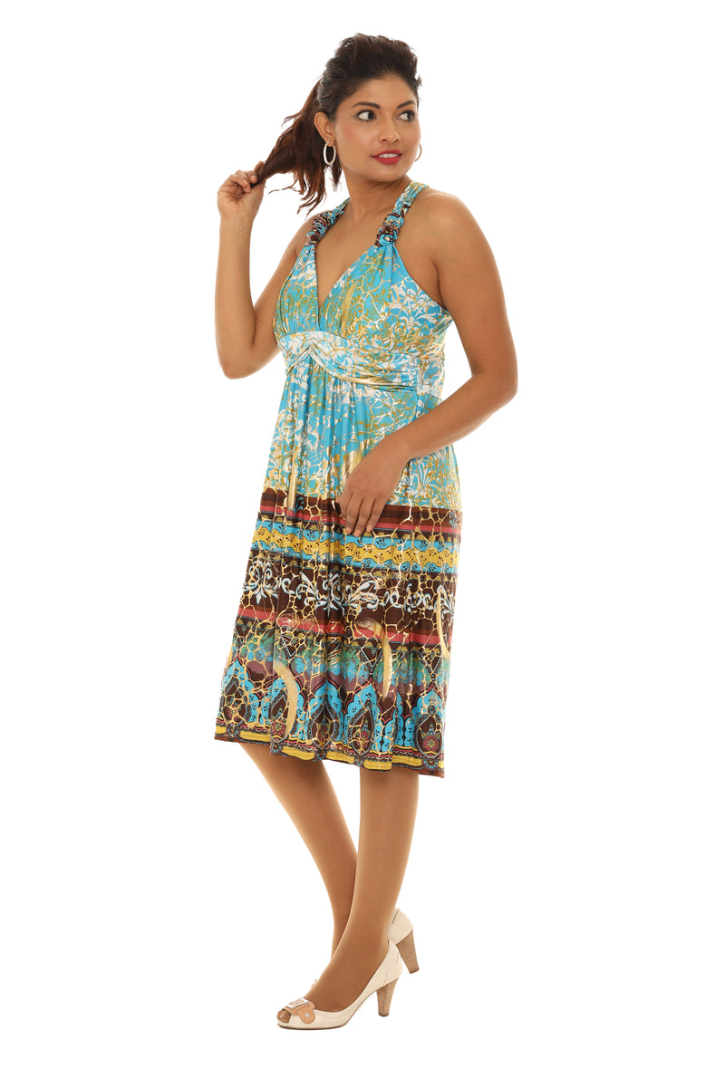 Abstract Gold Foil Halter Midi Dress - Shoreline Wear, Inc. Abstract Gold Foil Halter Midi Dress - Shoreline Wear, Inc.