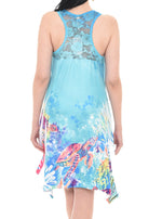 Beach Coral Reef Turtle Print Short Dress - Shoreline Wear, Inc.