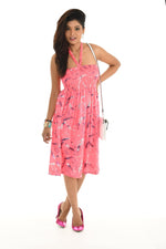 Smocked Bodice String Halter Short Dress - Shoreline Wear, Inc.