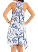 Palm Tree Print Beach Short Dress - Shoreline Wear, Inc.