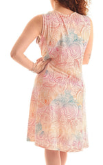 Paisley Zip-Front Sleeveless Fit & Flare Dress