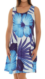 Tropical Floral Sleeveless A-Line Dress