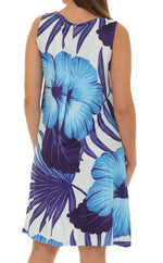 Tropical Floral Sleeveless A-Line Dress