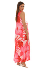Tropical Floral Sleeveless Long Maxi Dress