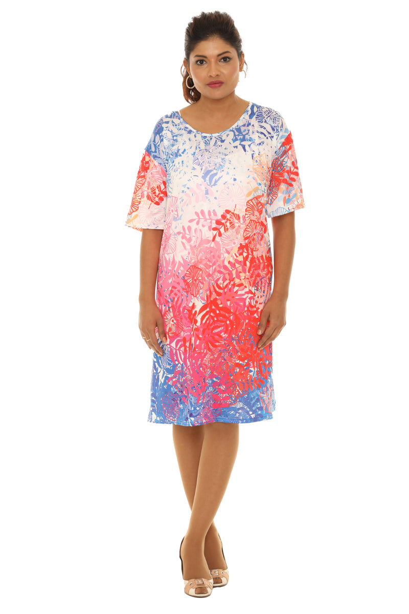 scoop neck short sleeve dress Short-Sleeve Scoop-Neck Midi Dress