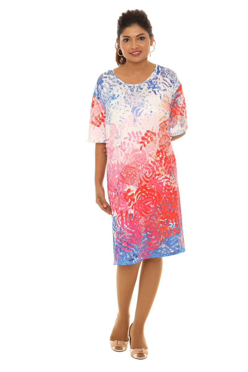 short sleeve scoop neck dress The Linen Short-Sleeve Scoop Midi Dress