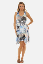 Sublimation Palm Tree Print Women's Dress for Beach and Resort Wear