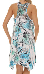Starfish & Seashell Printed Resort Short Dress