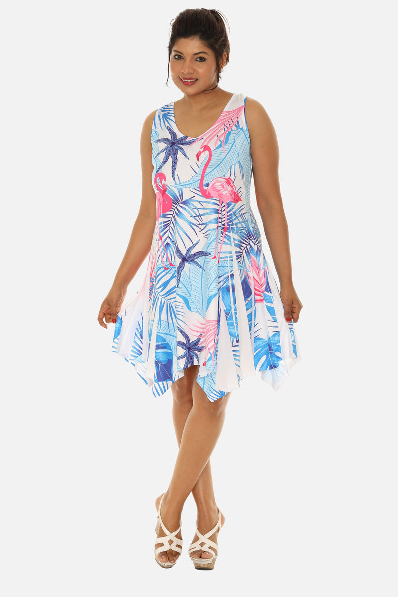 flamingo dress ladies Long Flamingo Pattern Sleeveless Dress Woman Fashion Long Dresses Our cheeky flamingo dress comes with one convenient zipper from chest to hemline Womens Flamingo Dresses Casual Summer