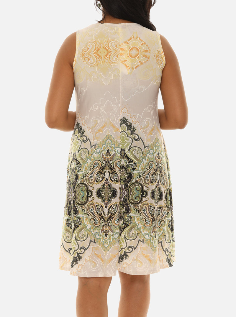 Paisley Print Sleeveless Dress