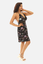 Women Mid-Lenght Dress With Multi-Color Foil Print