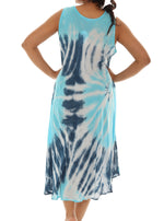 Tie-Dye With Embroidery Neckline Rayon Sundress