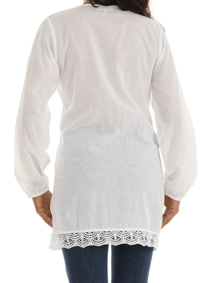 White Lace Detailing Tunic