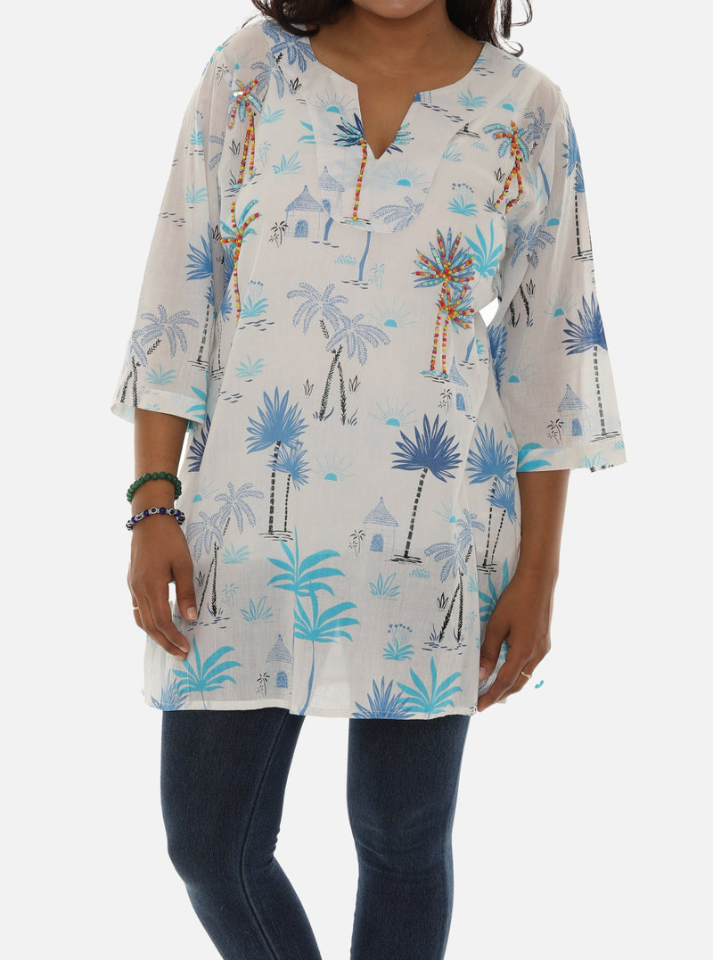 Island Vibes: Palm Tree Print Tunic For a Tropical Getaway