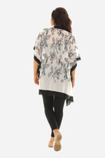 Women Sheer Floral Embroidered Open Cardigan