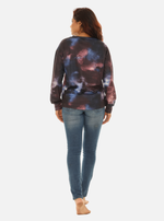 Women’s Black and Brown Tie-Dye Crew Neck T-Shirt