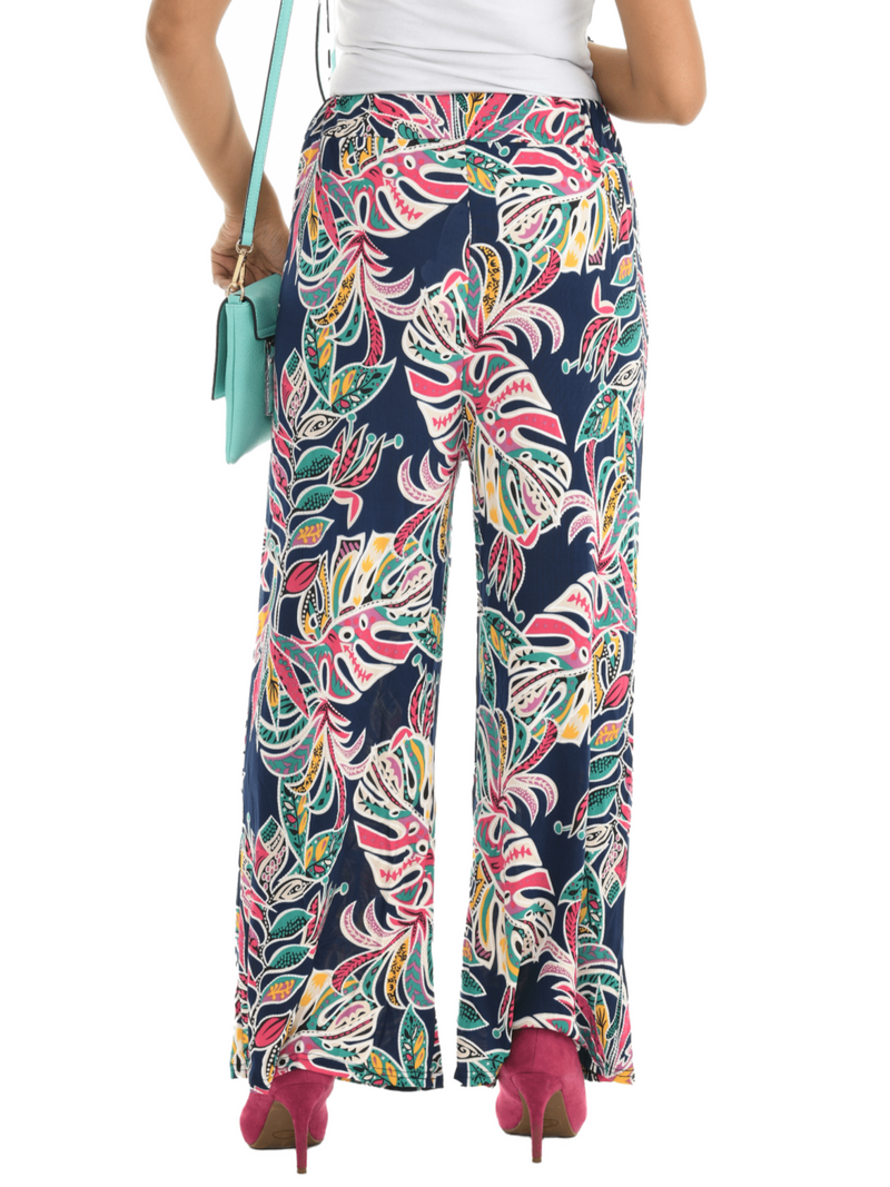 Palm print wide leg trousers online