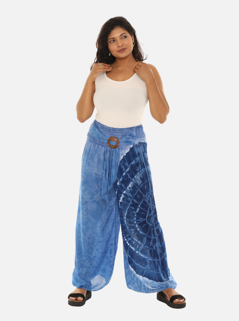 Women's Thai Cotton Tie-Dye Wide Leg Pants