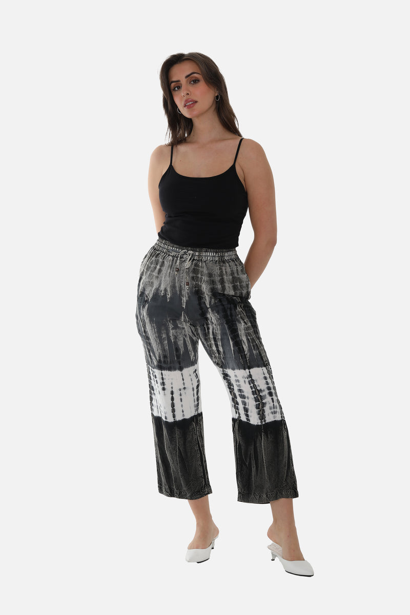 Wide-Leg crinkle rayon Tie & Dye Women Pants - Shoreline Wear, Inc.