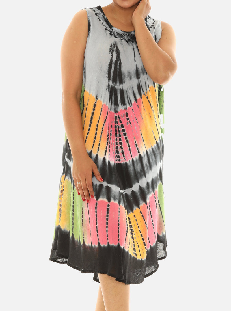 Rayon Tie Dye Midi Dress for Women