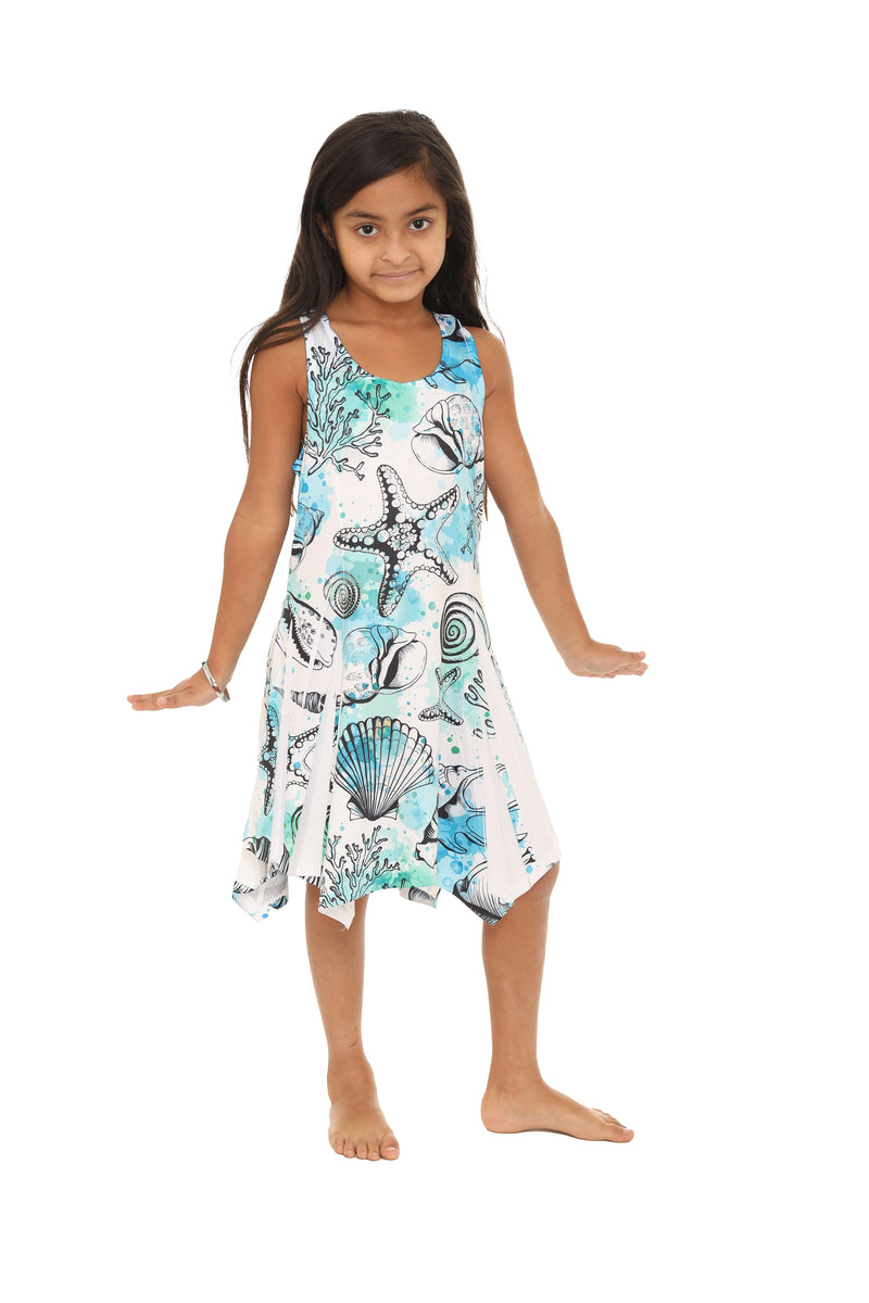 Kid's Knitting Short Dress With Star fish and Seashells - 6 / MINT Kid's Knitting Short Dress With Star fish and Seashells - 6 / MINT