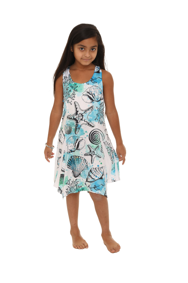 Kid's Knitting Short Dress With Star fish and Seashells